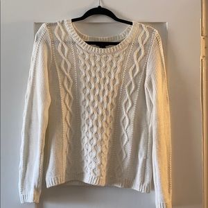 H&M woven quilted knitted white sweater